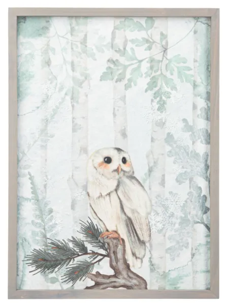 16" Winter Owls Wall Decor