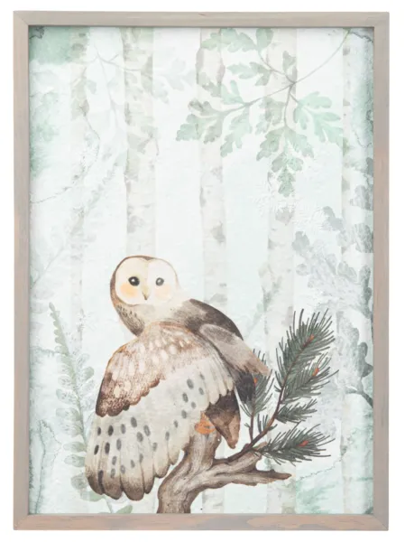 16" Winter Owls Wall Decor