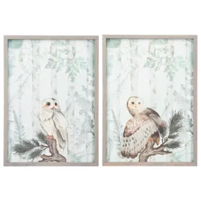 16" Winter Owls Wall Decor