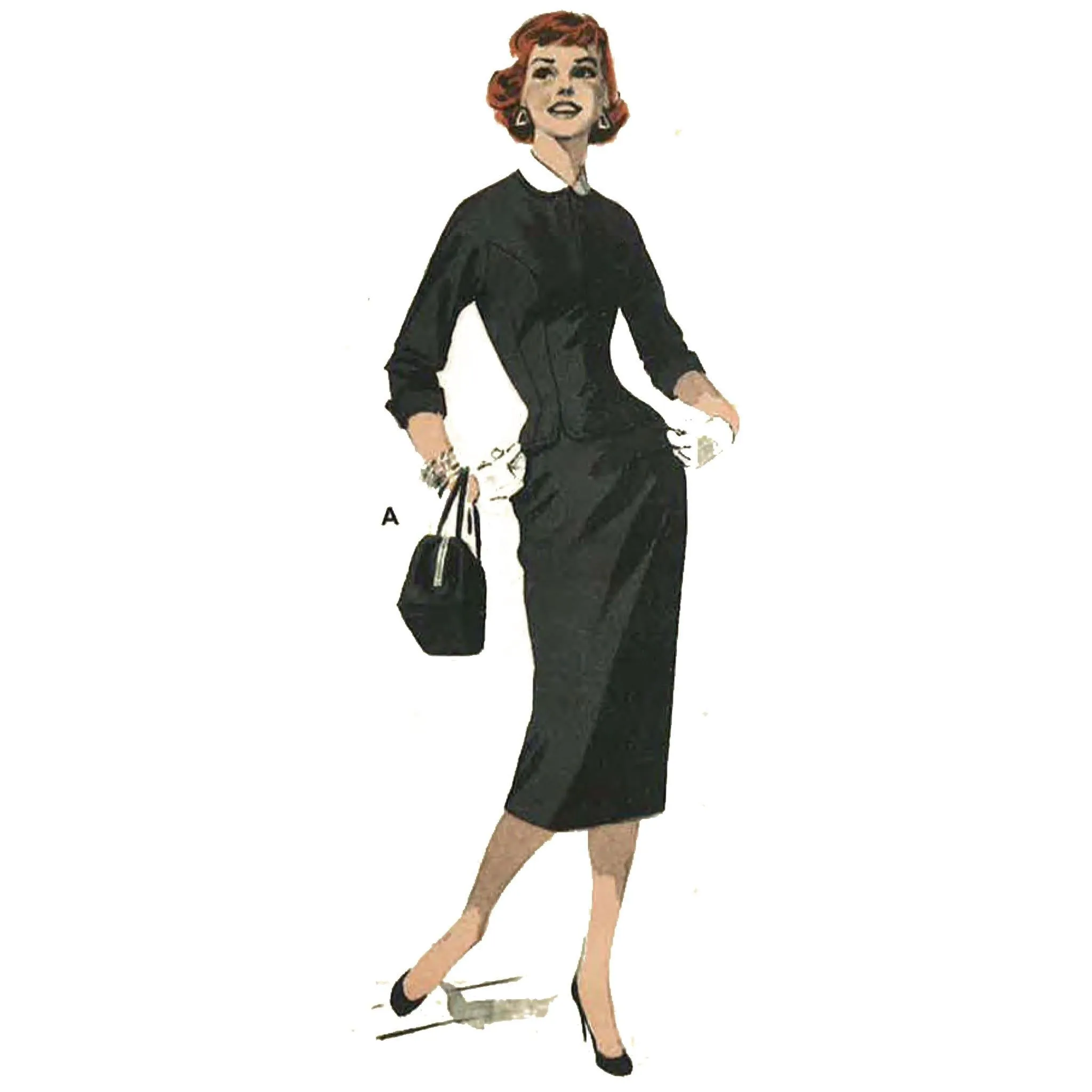 1950s Pattern, Skirt & Top, Two Piece Dress - Bust 34” (86cm)