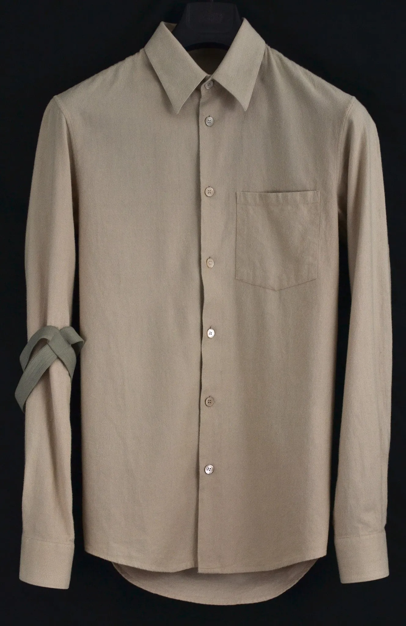 2003 Brushed Cotton Classic Shirt with Bondage Elbow Strap (Camel)