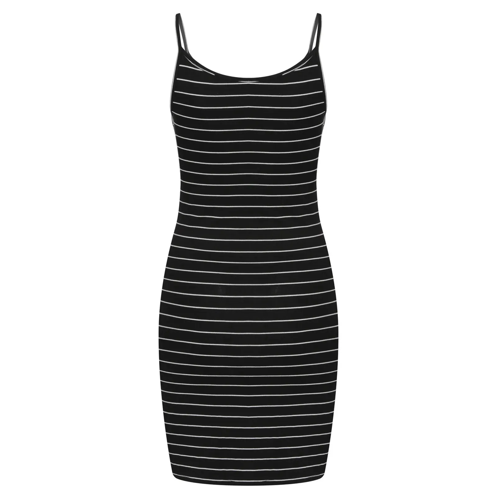 2024 Sexy O-neck High Neck Buttocks Printing Stripe Midi Dress