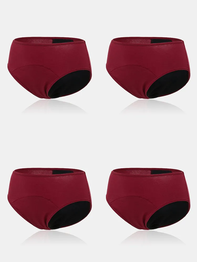 4-Pack Women's Seamless Low Waist Period Panties