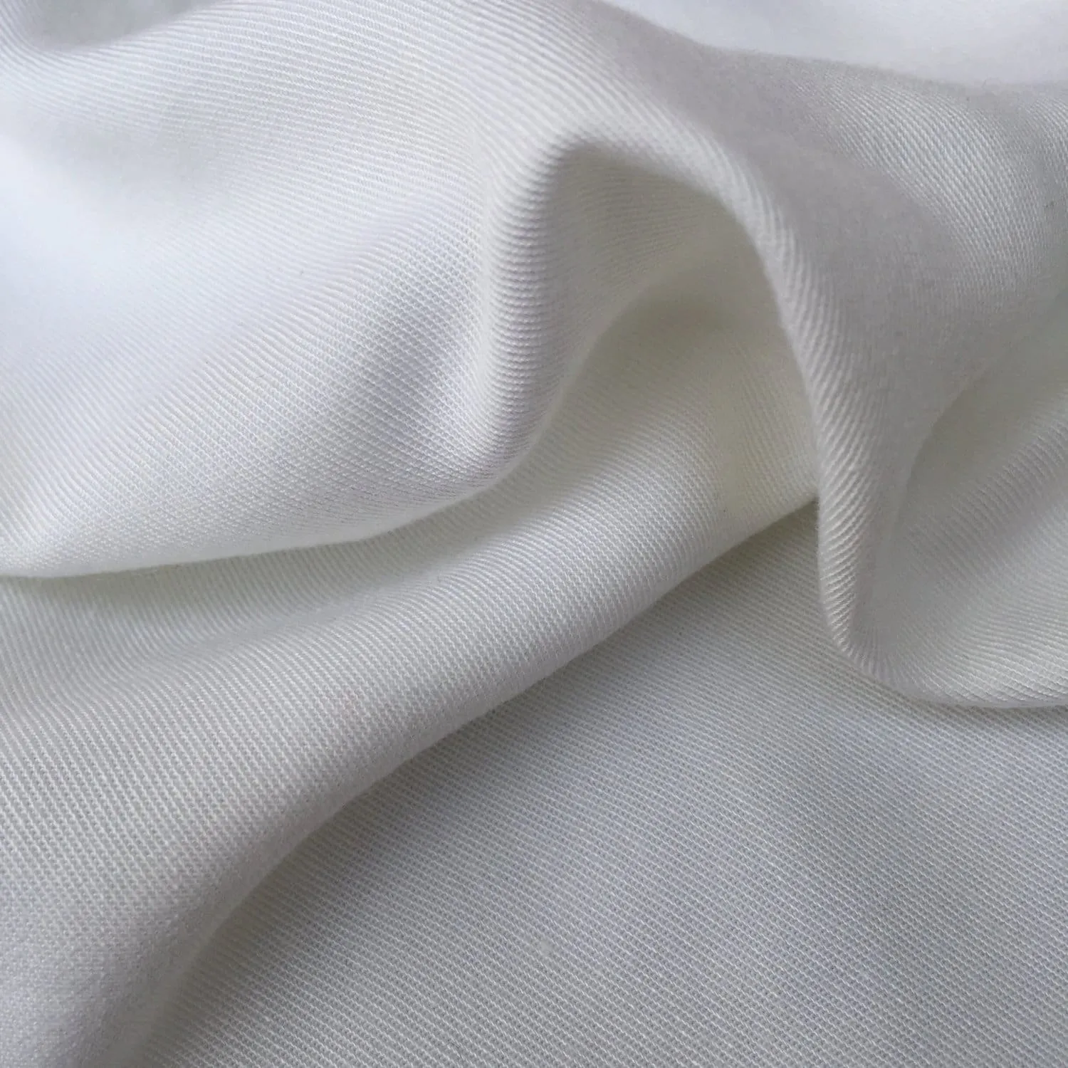 60" Winter White 100% Lyocell Tencel Gabardine Twill Medium Woven Fabric By Yard