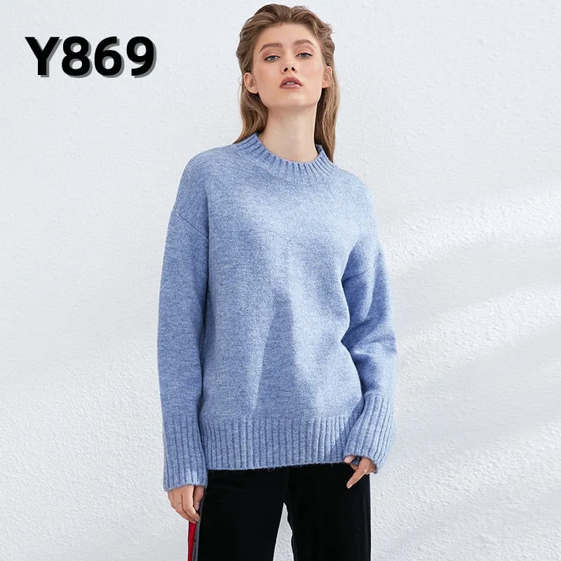 Aachoae Women Knitted Turtleneck Cashmere Sweater Pullover