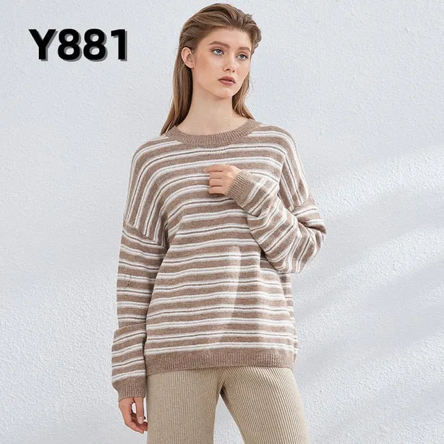 Aachoae Women Knitted Turtleneck Cashmere Sweater Pullover