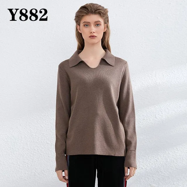 Aachoae Women Knitted Turtleneck Cashmere Sweater Pullover