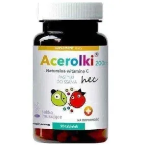 Acerolki 200mg natural vitamin C x 90 tablets, vit c