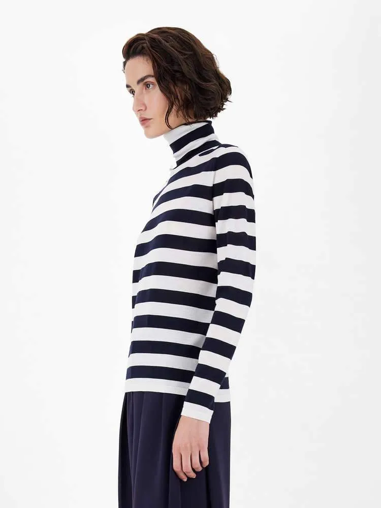 Adelio Wool Striped Turtleneck