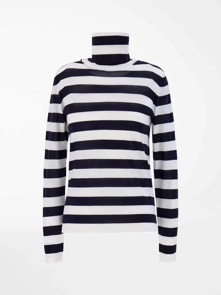 Adelio Wool Striped Turtleneck