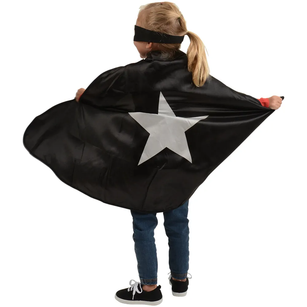 Adjustable Black Hero Cape & Mask Set