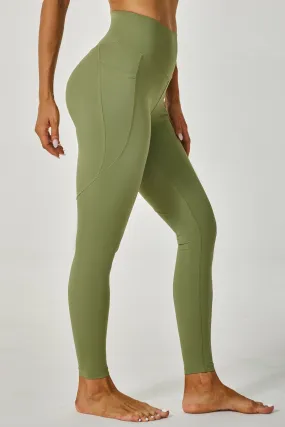 Airflow High-waisted Leggings with Pockets - Light Green