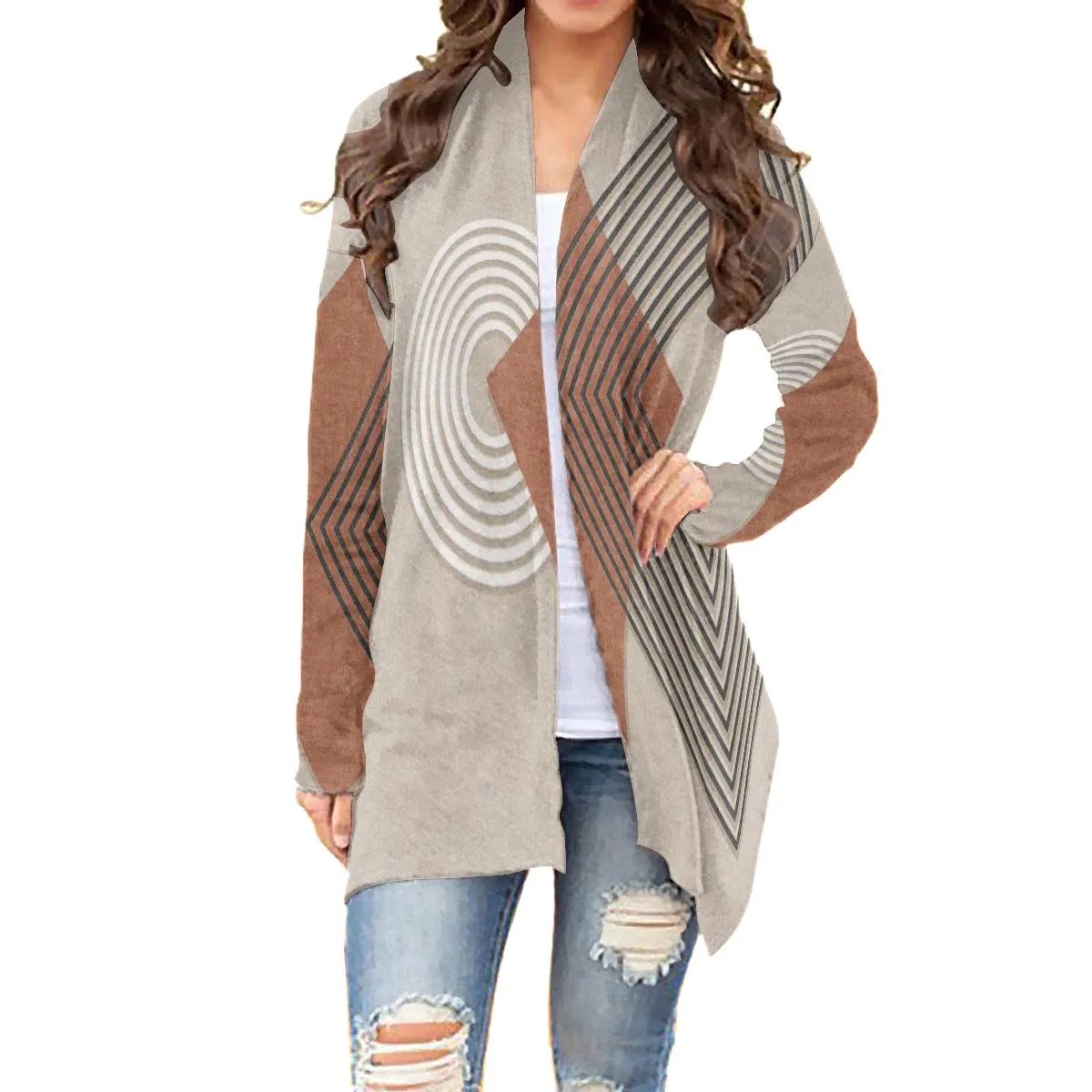 All-Over Print Women's Cardigan With Long Sleeve 192