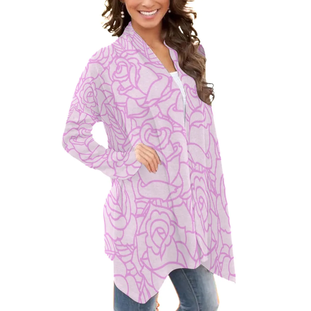 All-Over Print Women's Cardigan With Long Sleeve 193