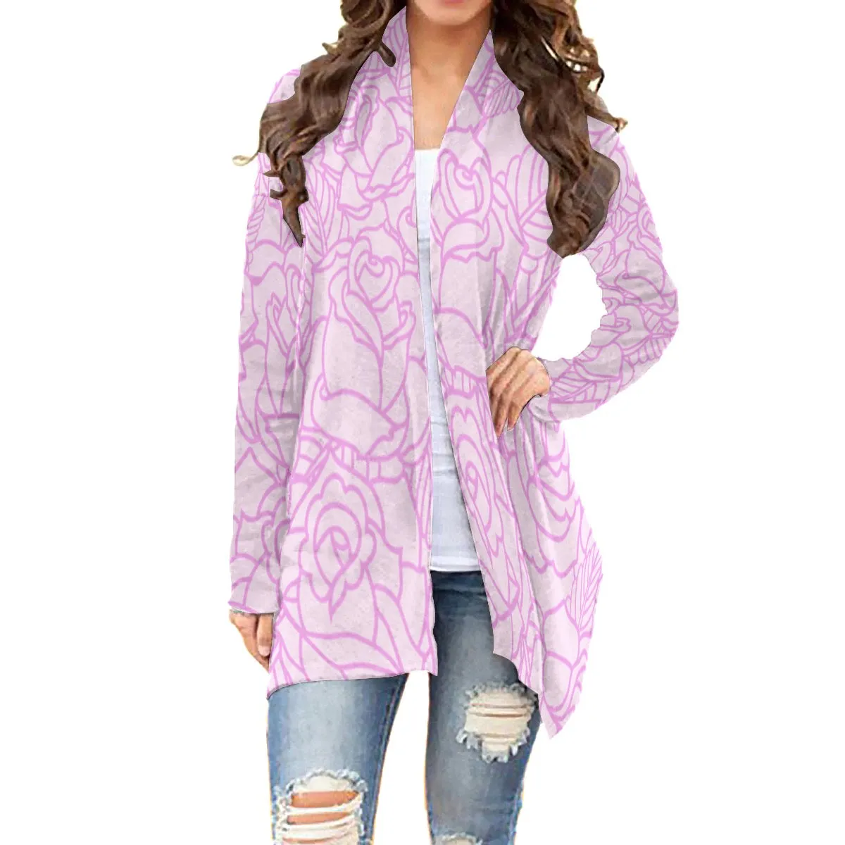 All-Over Print Women's Cardigan With Long Sleeve 193