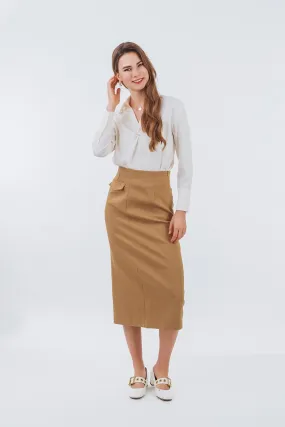 Alleurive Midi Pencil Skirt