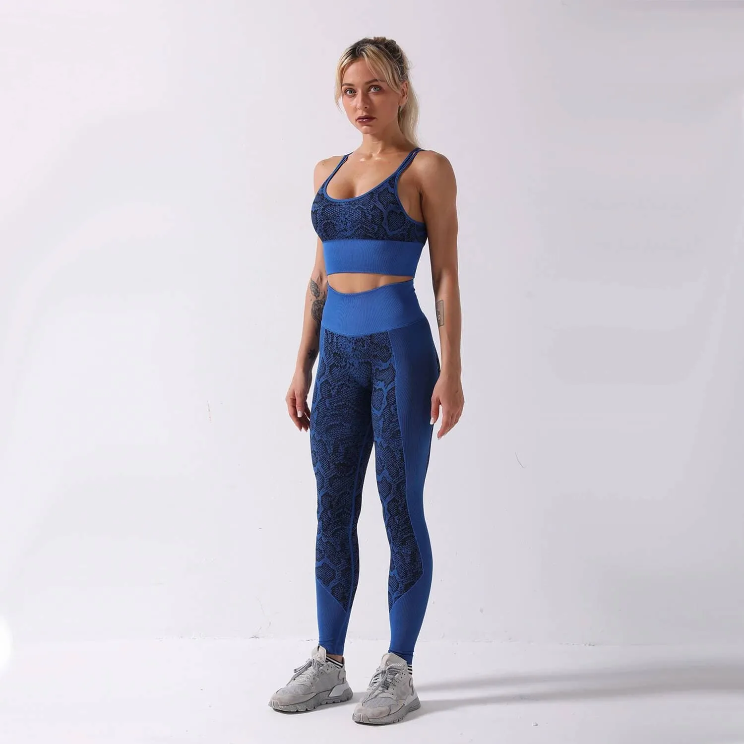 Animal Print Seamless Fitness Legging & Top Set