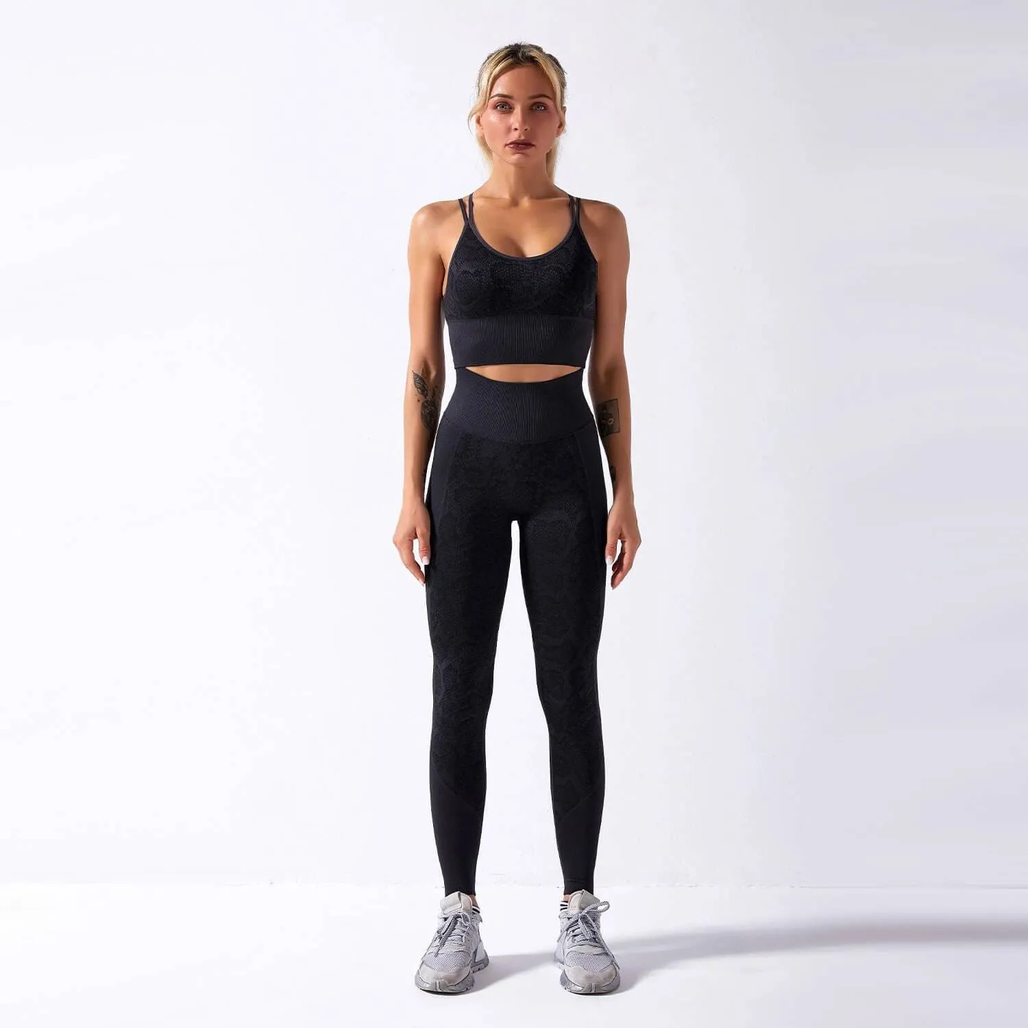 Animal Print Seamless Fitness Legging & Top Set