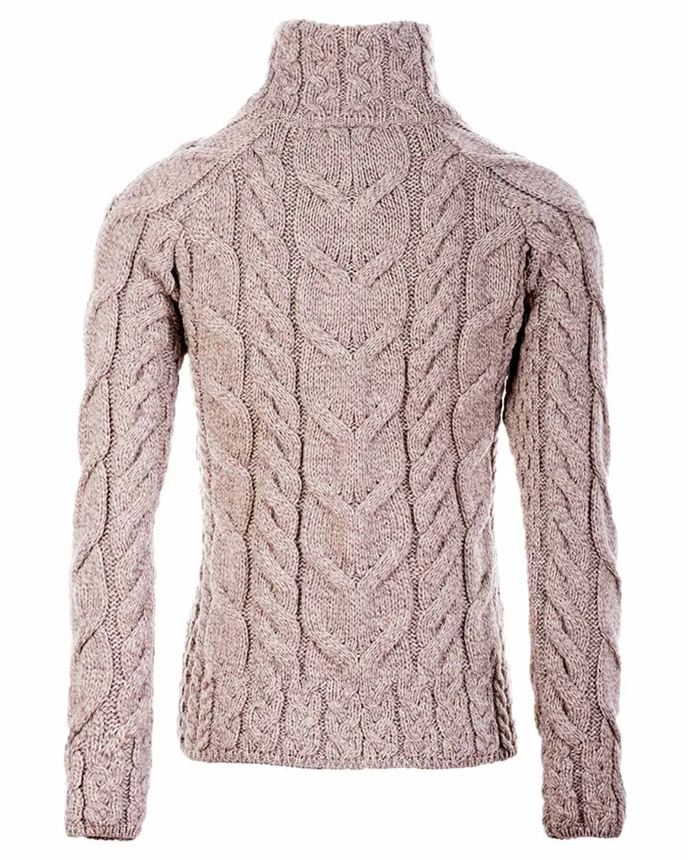 Aran Merino Wool Full Zip Cardigan