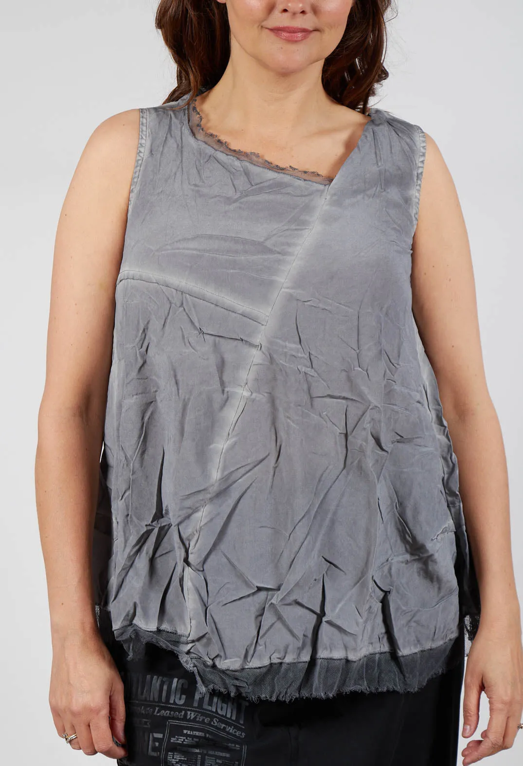 Asymmetrical A-Line Blouse in Pencil Cloud