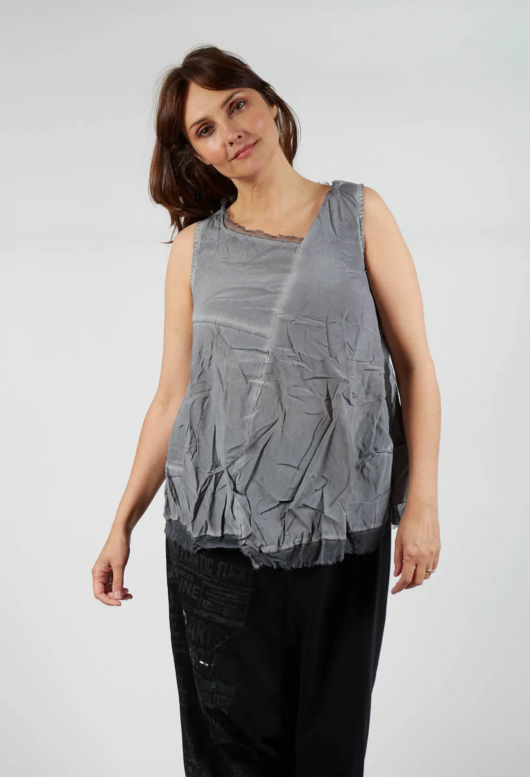 Asymmetrical A-Line Blouse in Pencil Cloud