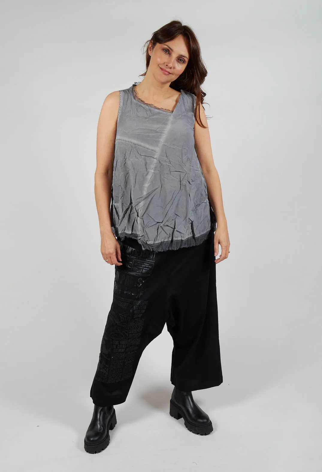 Asymmetrical A-Line Blouse in Pencil Cloud