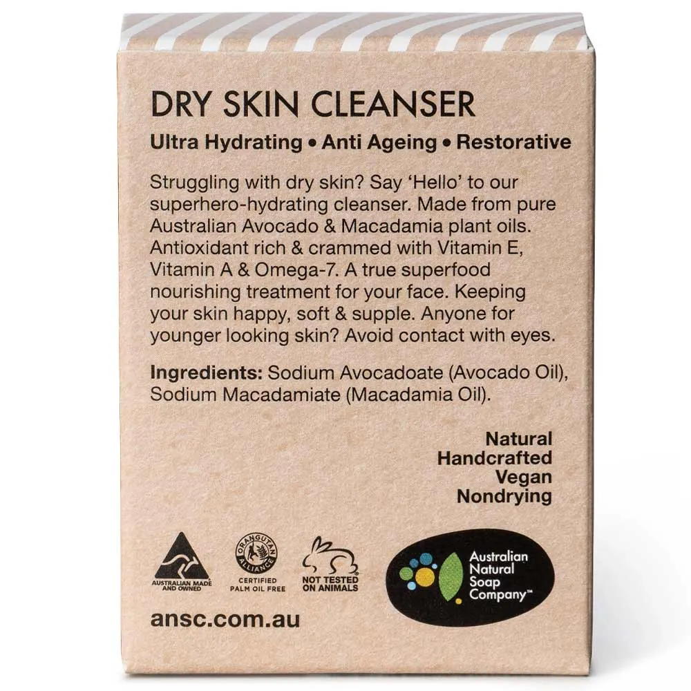 Australian Natural Soap Company Face Cleanser Bar - Dry Skin (Avocado & Macadamia)