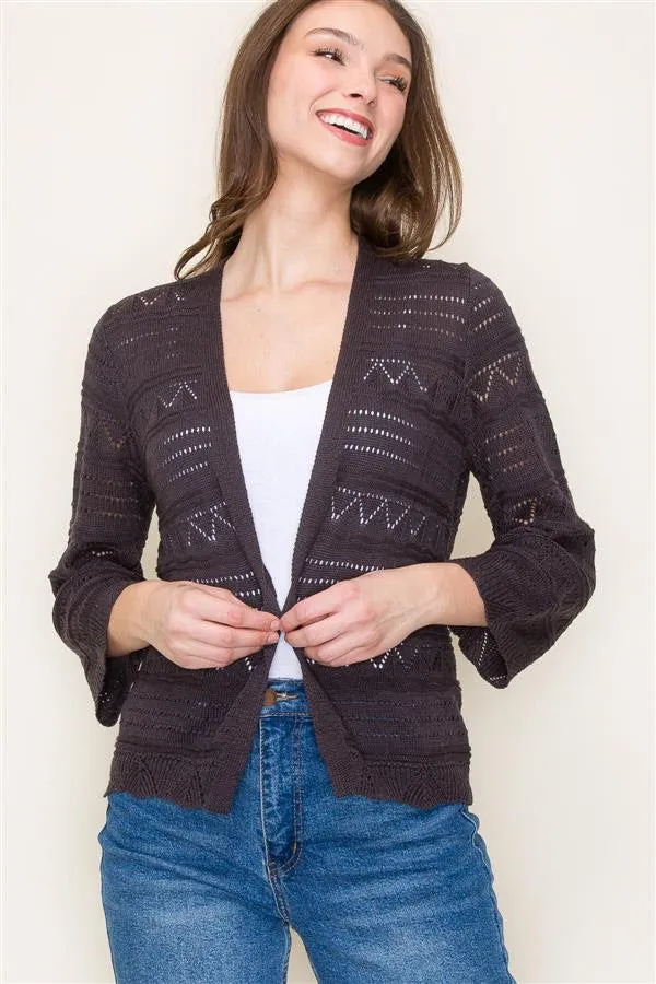 Autumn Breeze Pointelle Cardigans - 2 colors! - FINAL SALE