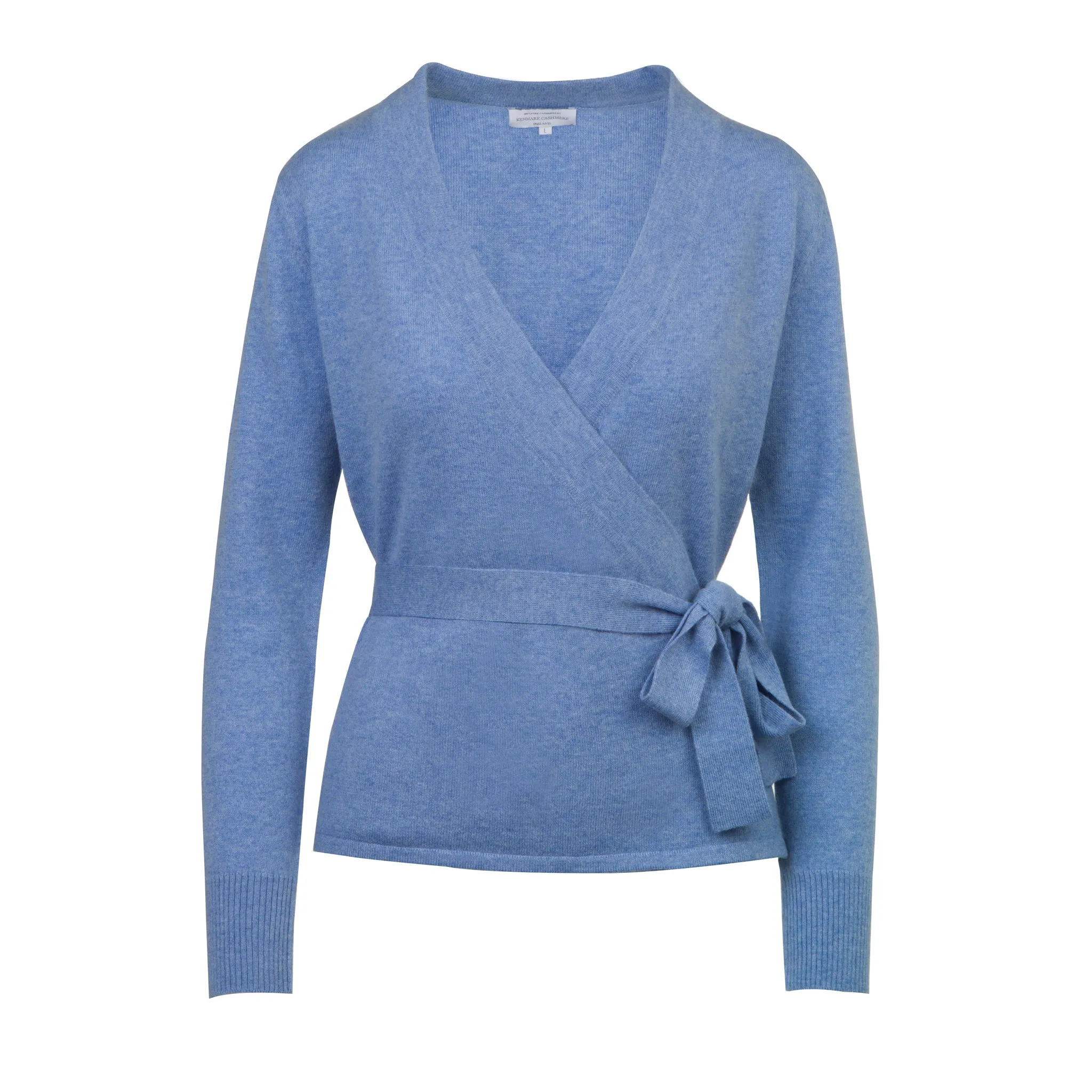 Ballet Wrap Cardigan in Powder Blue