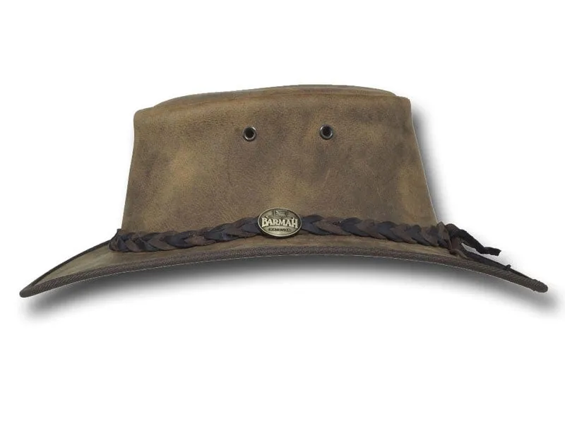 Barmah 1060 Foldaway Bronco Leather Squashy Hat