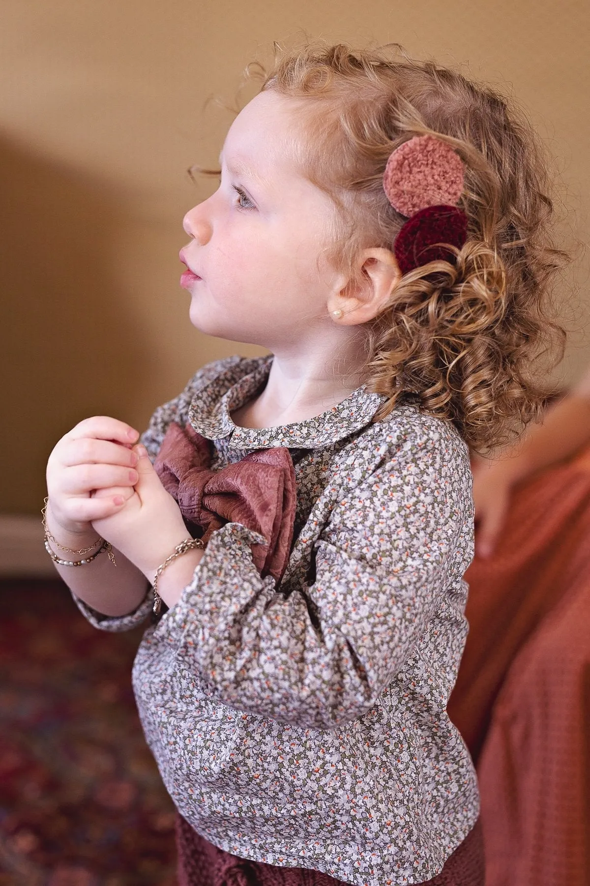 Beauty & The Beast Bowtie/Hair Clip - Black Paisely Suede