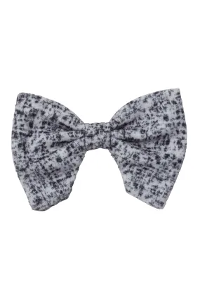 Beauty & The Beast Bowtie/Hair Clip - Black/White Speckled Velvet