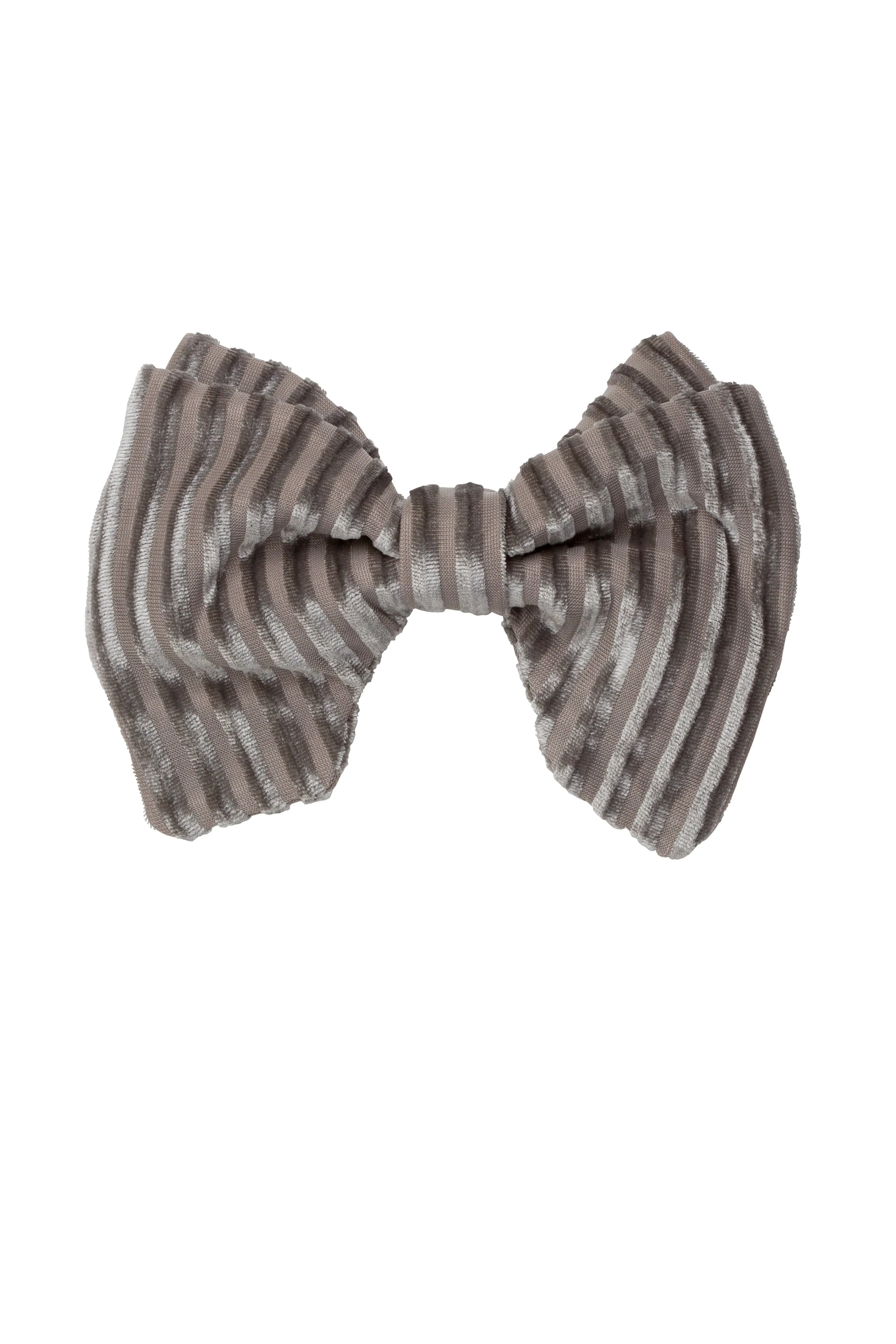 Beauty & The Beast Bowtie/Hair Clip - Grey Velvet Stripe