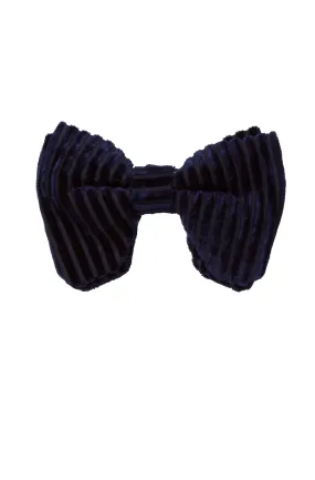 Beauty & The Beast Bowtie/Hair Clip - Navy Velvet Stripe