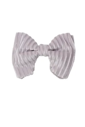 Beauty & The Beast Bowtie/Hair Clip - Silver Velvet Stripe