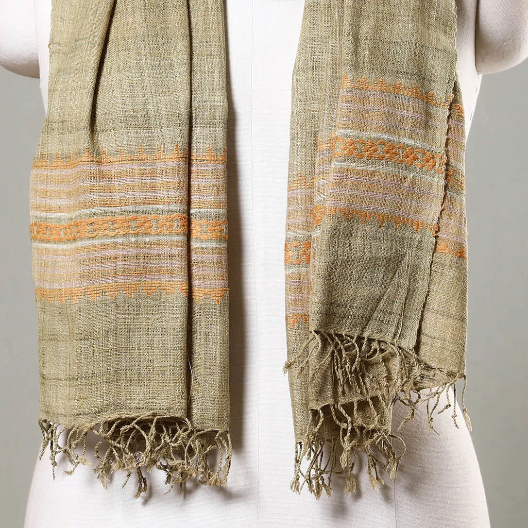 Beige - Traditional Handspun Handloom Eri Silk Natural Dyed Stole