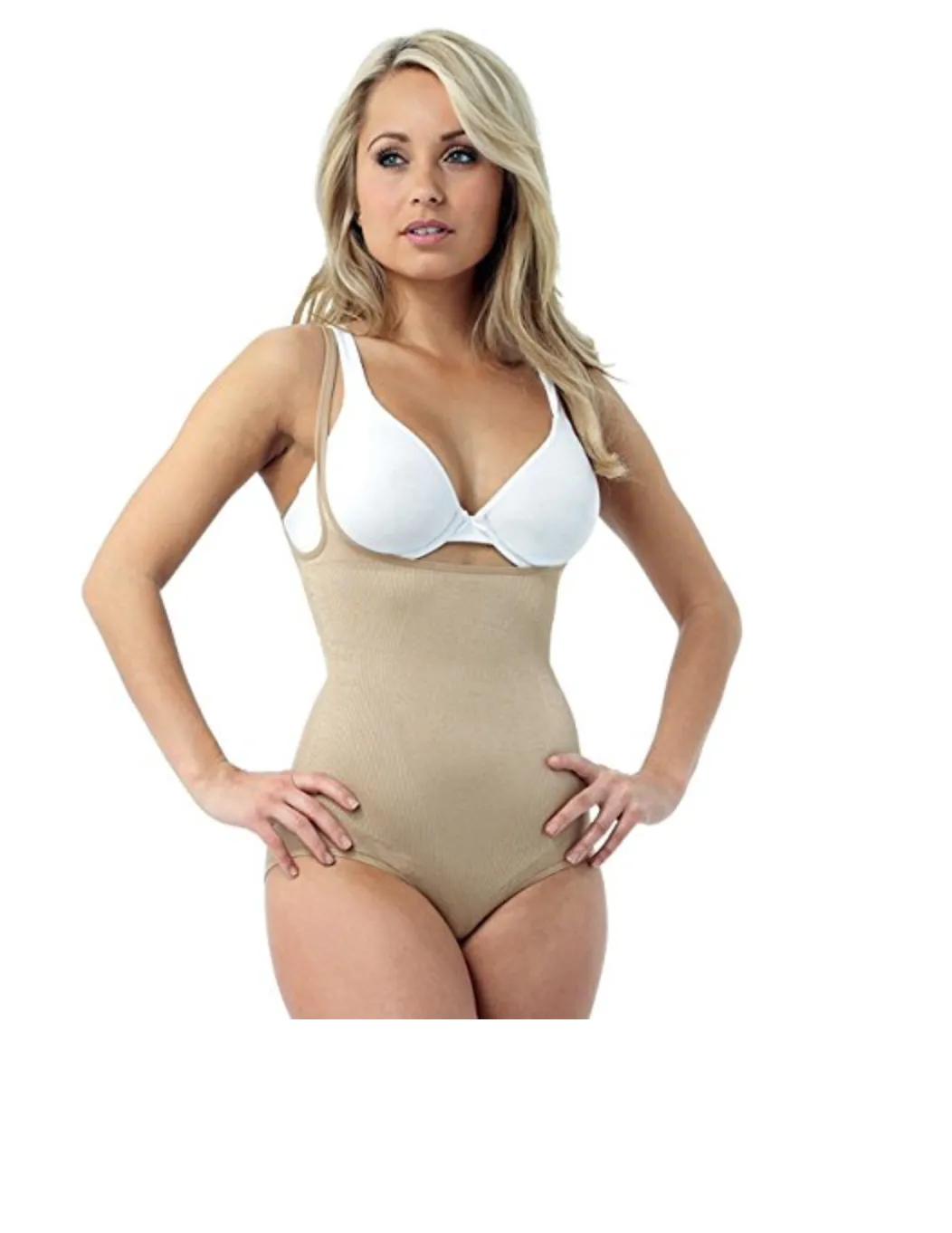 Belvia Shapewear Slimming Bodysuit (Beige) Small