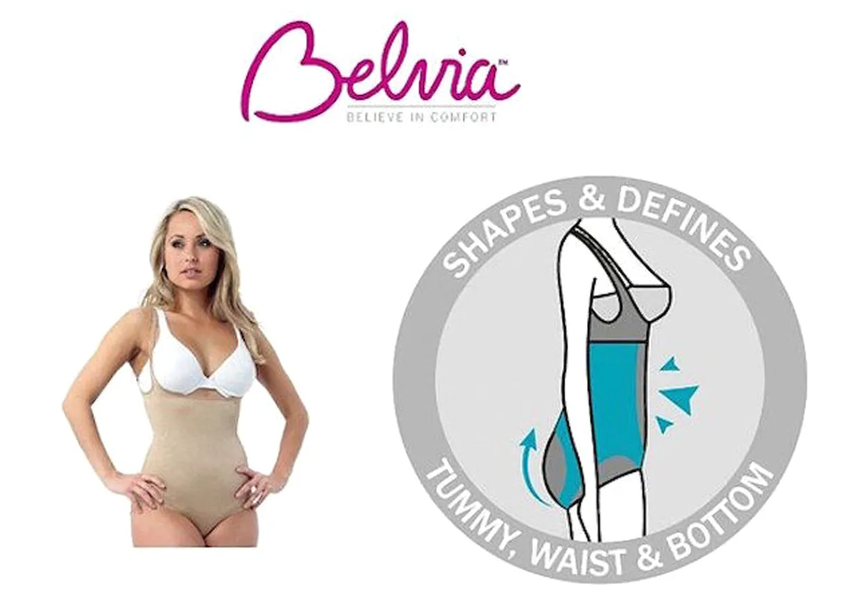 Belvia Shapewear Slimming Bodysuit (Beige) Small