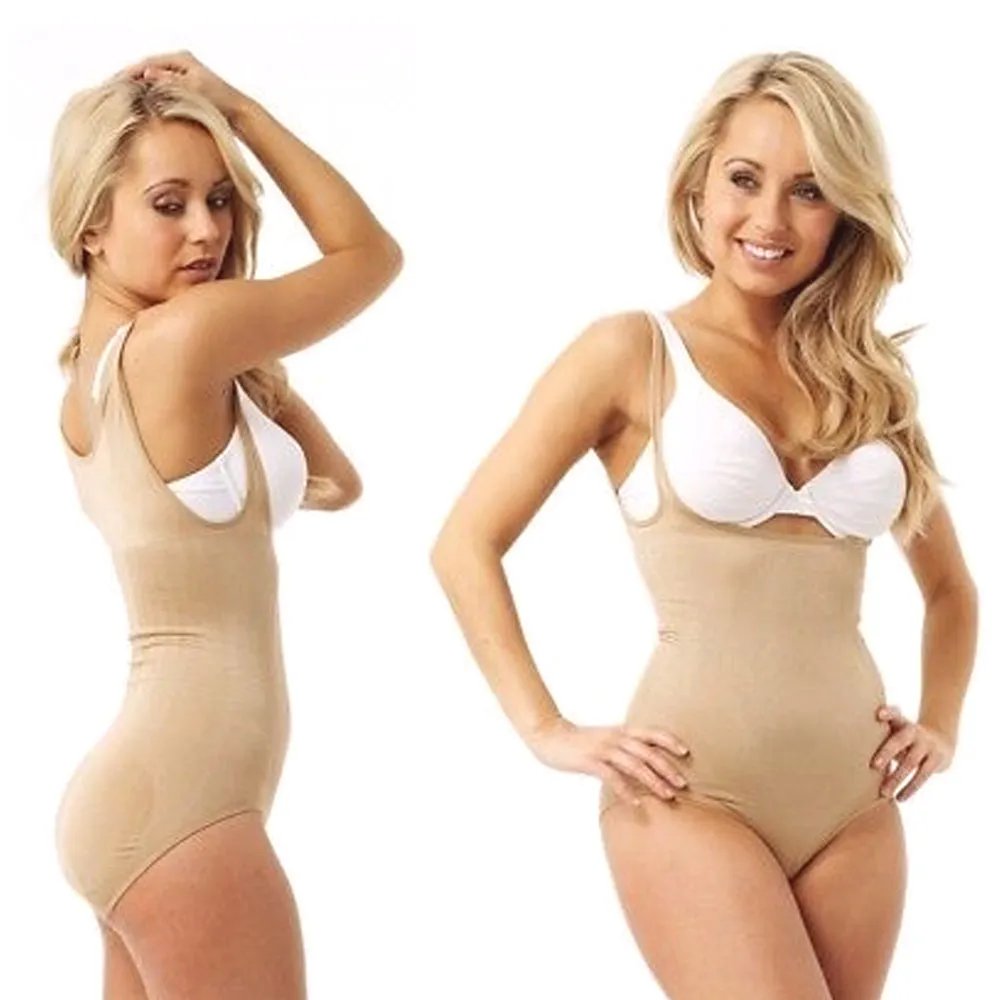 Belvia Shapewear Slimming Bodysuit (Beige) Small