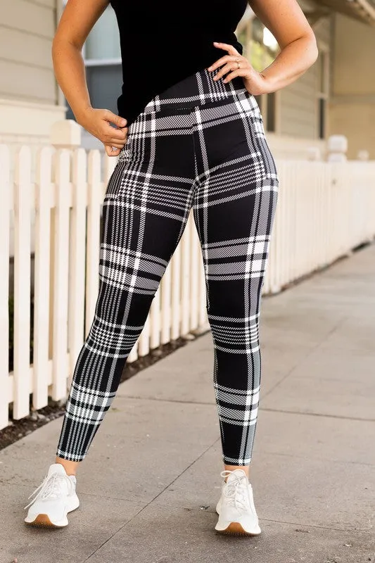 Black and White Plaid Leggings