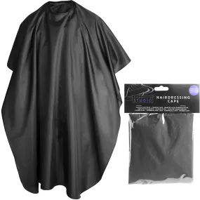 Black Hairdressing Cape - One Size Salon Barber Styling Gown Hairdressers