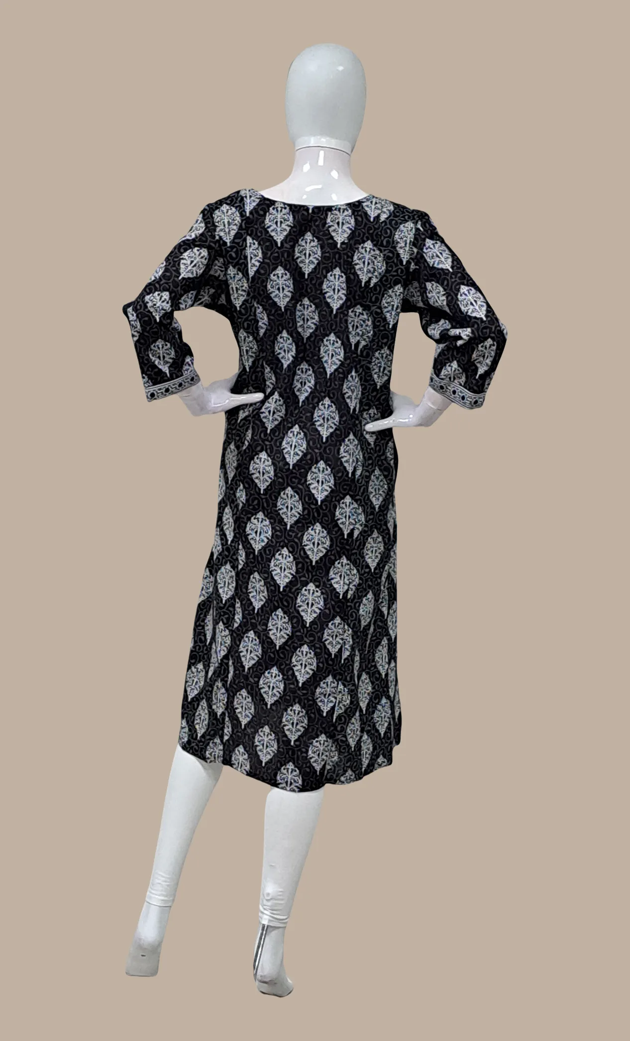 Black Printed Kurti Top