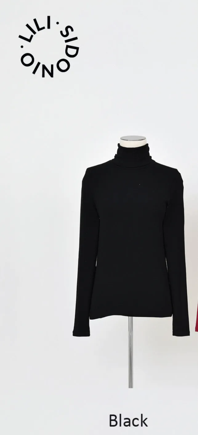 Black Textured Turtleneck