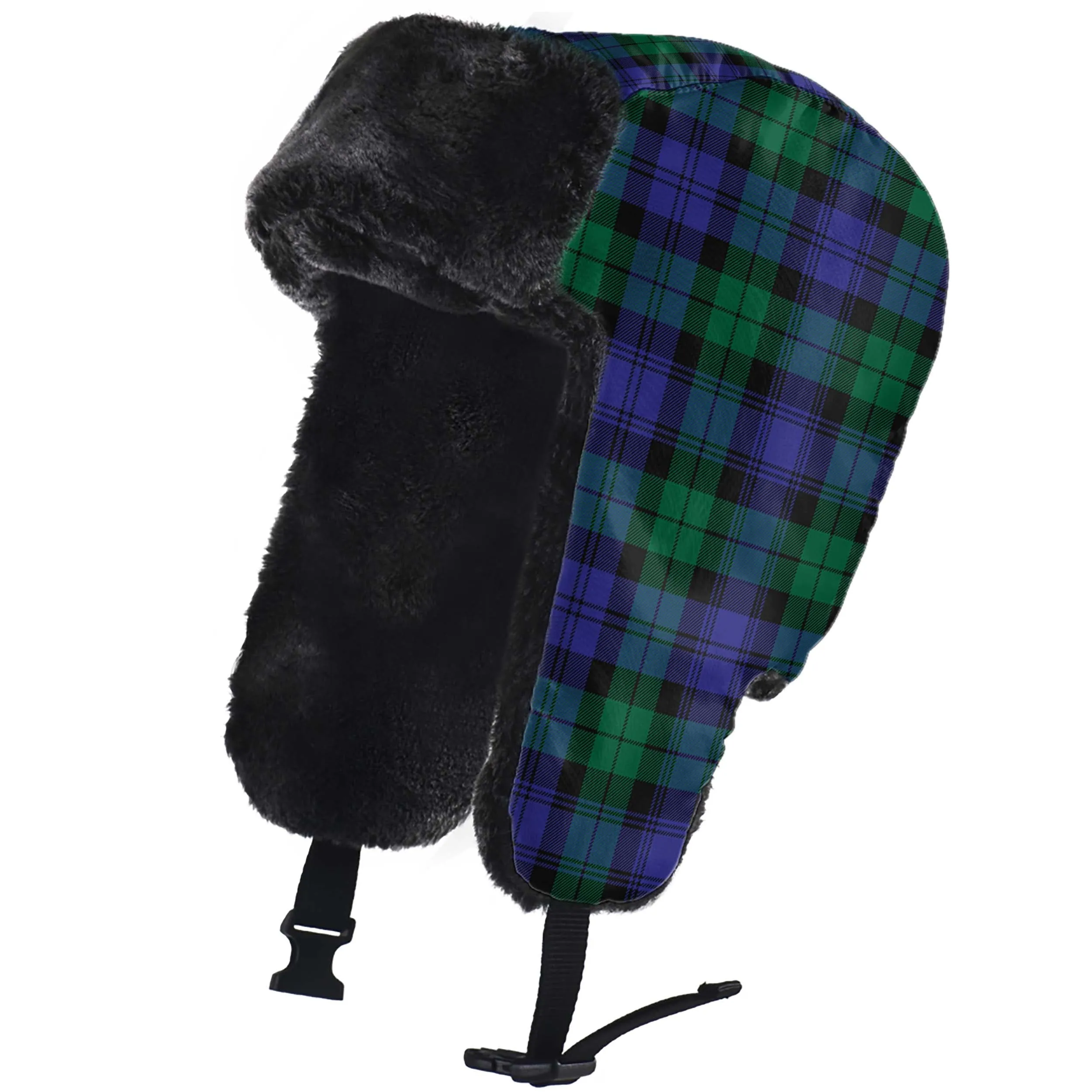 Black Watch Modern Tartan Winter Trapper Hat