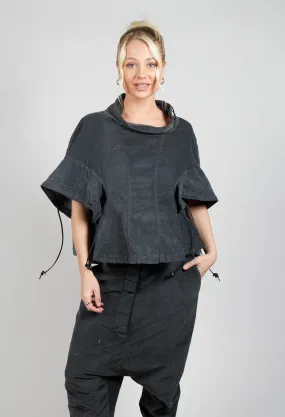 Boned Blouse in Coal Cloud