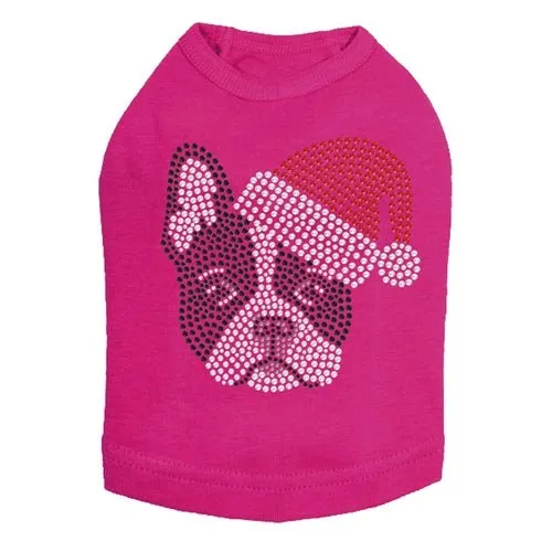 Boston Terrier with Santa Hat Dog Tank - Many Colors