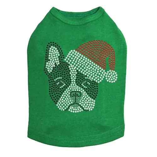 Boston Terrier with Santa Hat Dog Tank - Many Colors