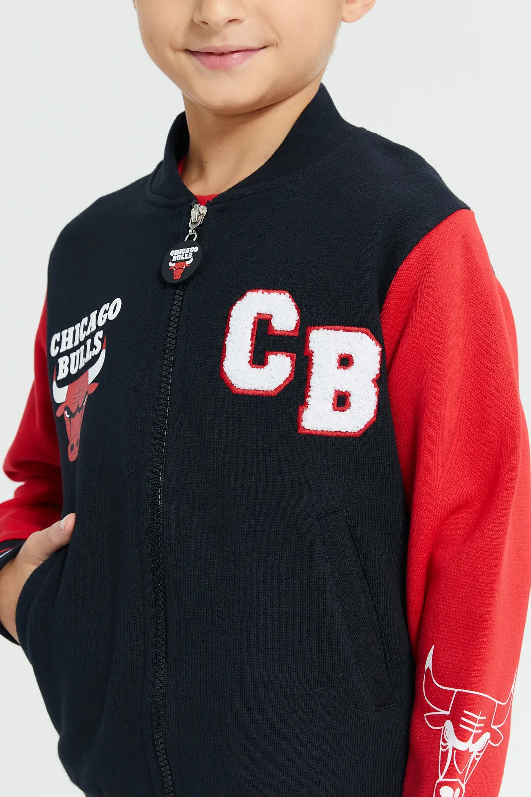 Boys Black Nba Chicago Bulls Sweatshirt