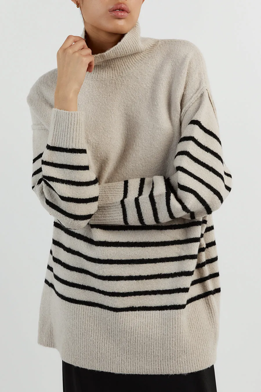 BROOKLYN STONE/BLACK STRIPE JUMPER