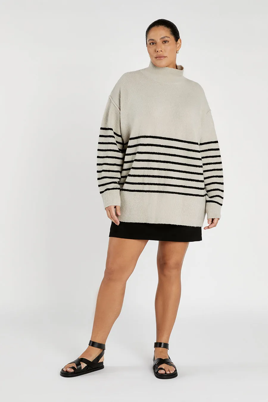 BROOKLYN STONE/BLACK STRIPE JUMPER